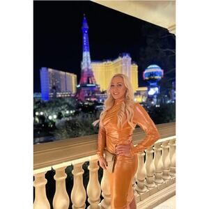 Rotate Alice Metallic Cutout Dress Size 8